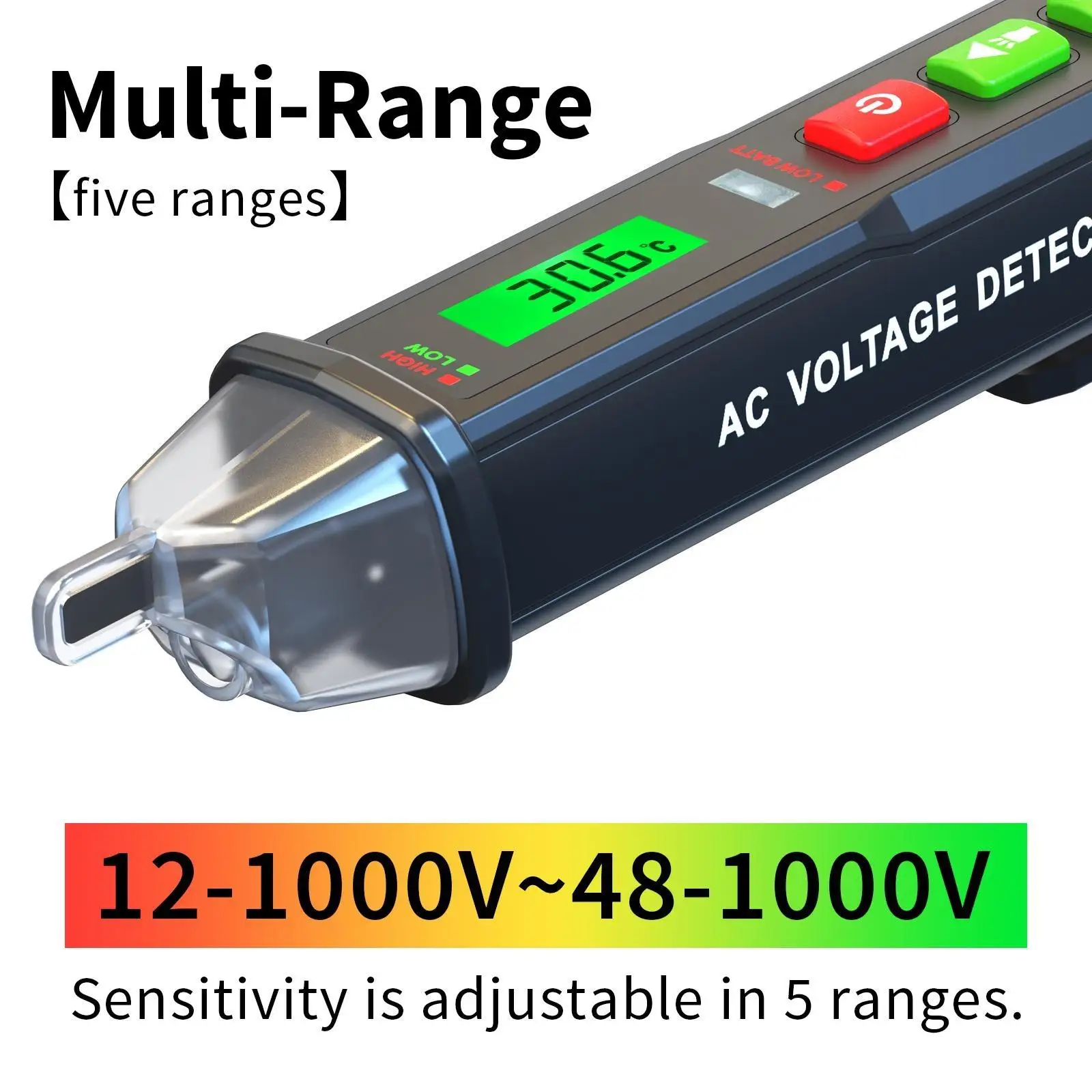 ZT-DB03 Voltage Tester with Ambient temperature display,Non Contact Voltage Tester,Multi-Range Electrical Tester,Live/null line