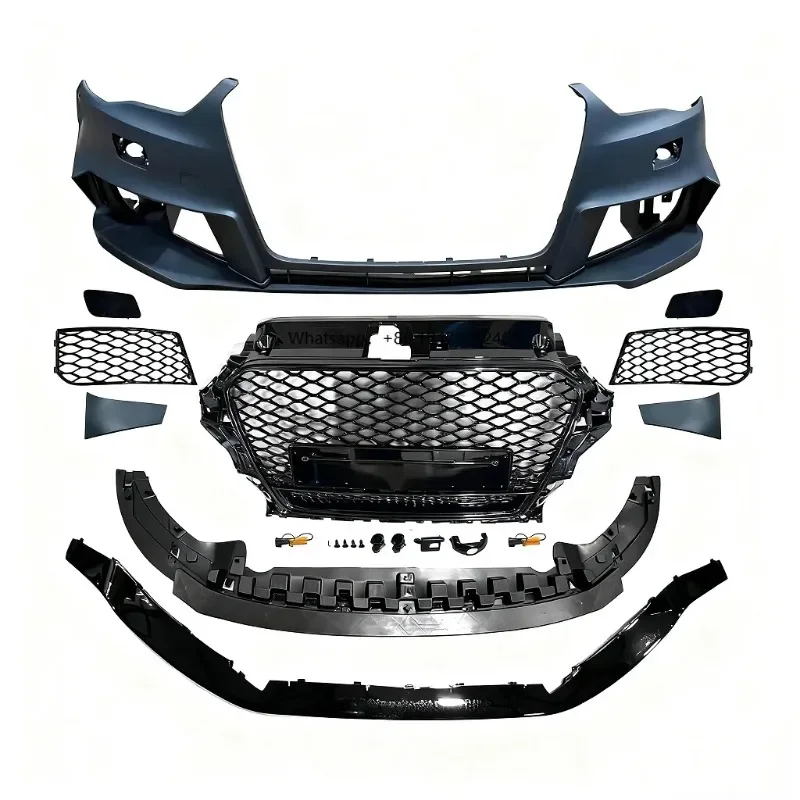 Factory Car Body Kit A3 S3 8V Upgrade RS3 Style Front Bumper with Grille Front Lip Quattro for A3 S3 8V 2013 2014 2025 2016