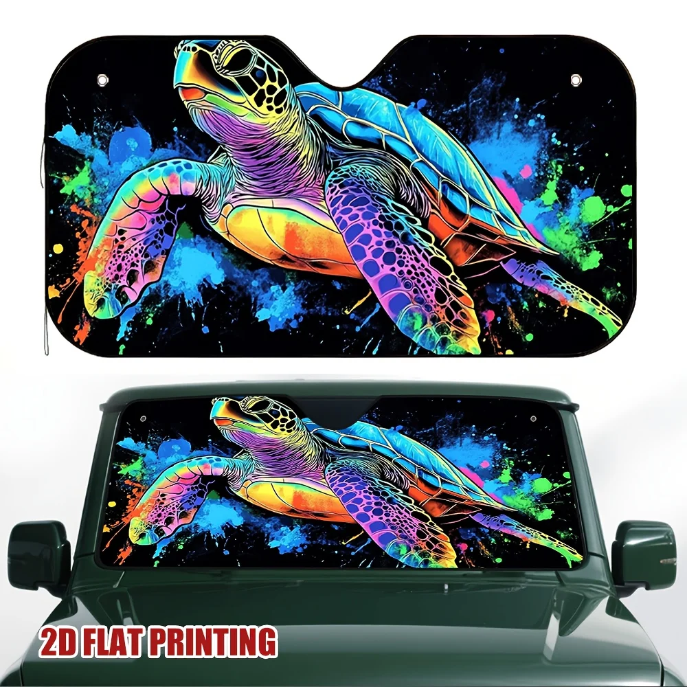 1 visera colorida para coche Splash Turtle, diseño subacuático vibrante con follaje Tropical y arrefes de Coral, apta para todos los vehículos,