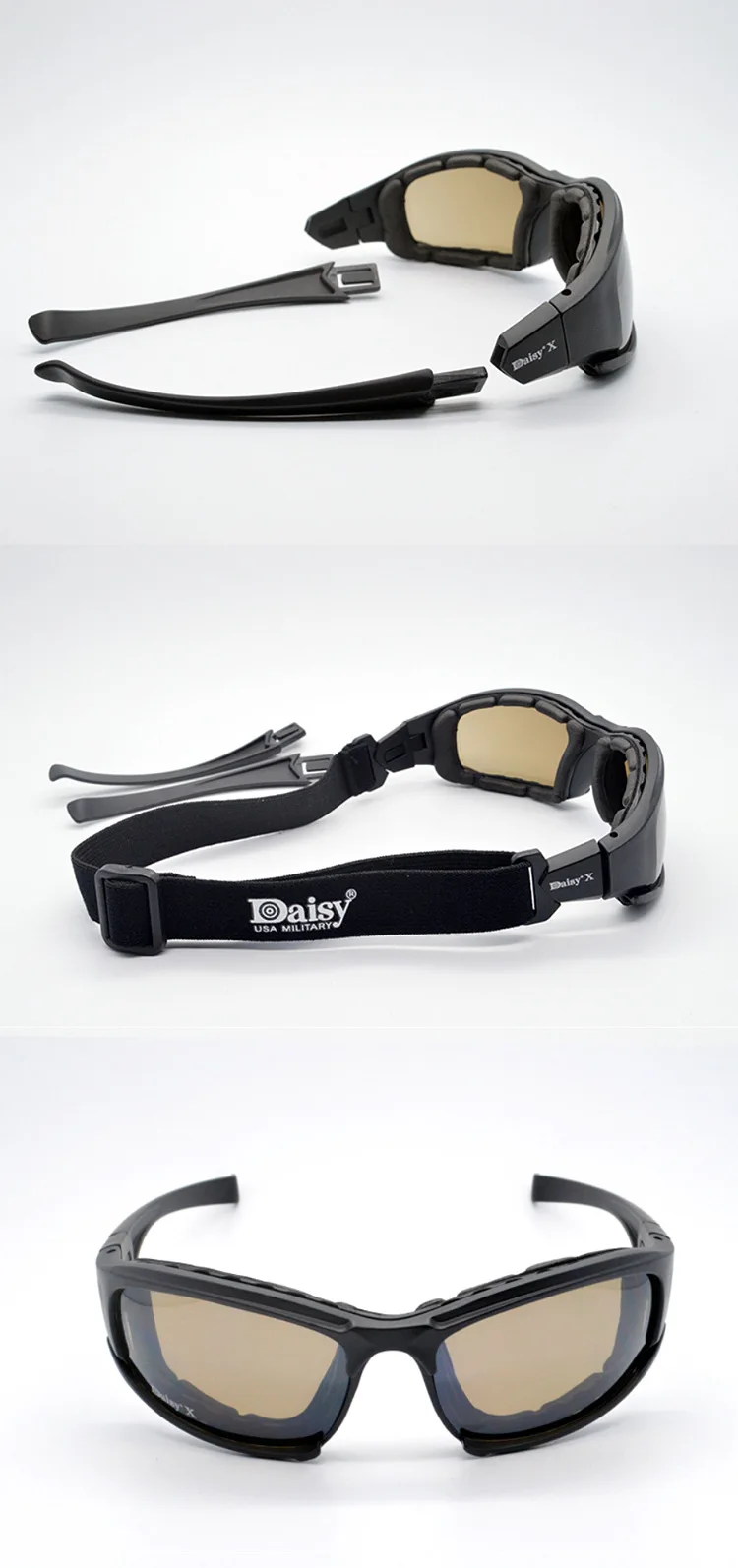 Daisy X7 Brille für Herren, Militär-Sonnenbrille, polarisiert, kugelsicher, für Airsoft, Schießen, Gafas, Rauchglas, Motorrad- und Fahrradbrille – Detail 11