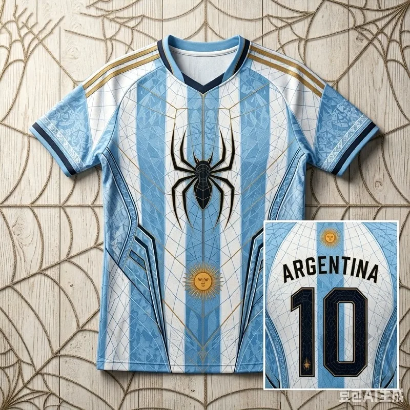 2026 New Messi No.10 Argentina Fan Soccer Jersey Spider Graphic 3D Print Blue White Short Sleeve Unisex Streetwear Football Tee
