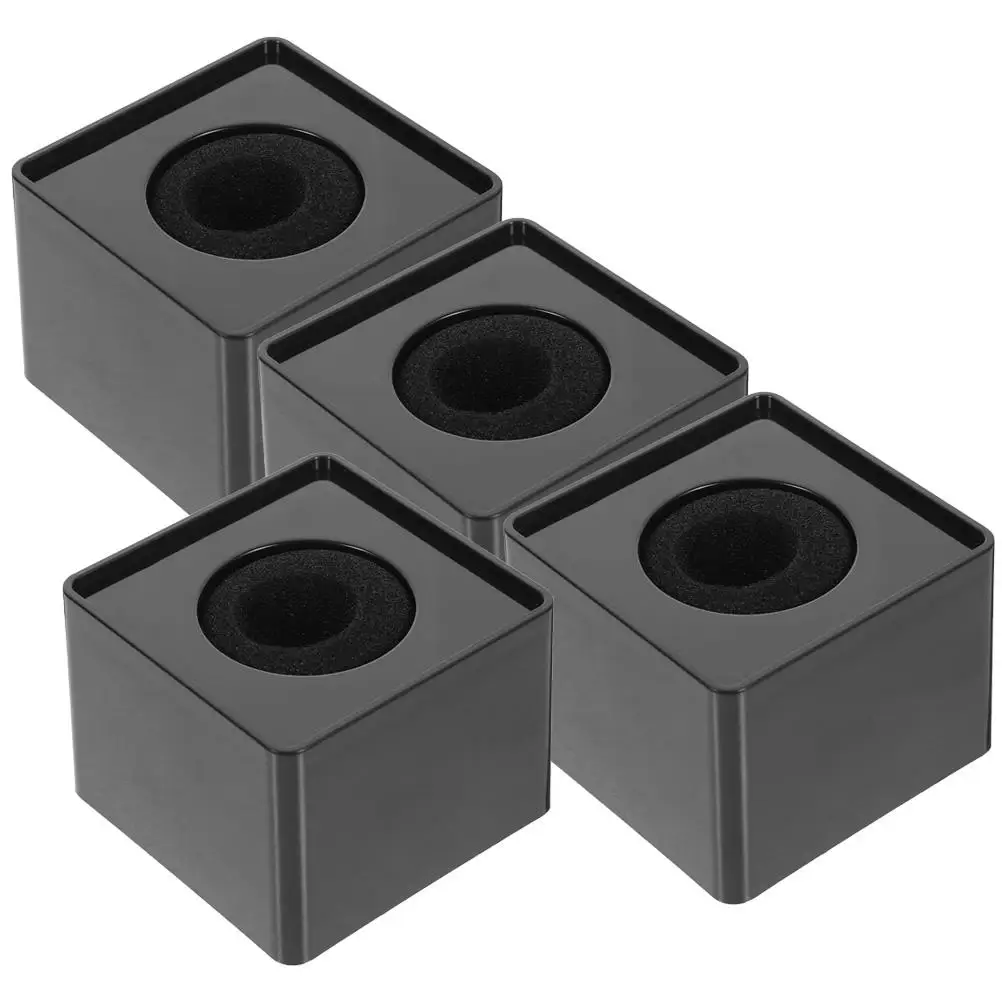 

4 Pcs Square Microphone Microphone Cover Logo Cube Flag Station ABS Material Interview Wireless Mic Holder Compatibility