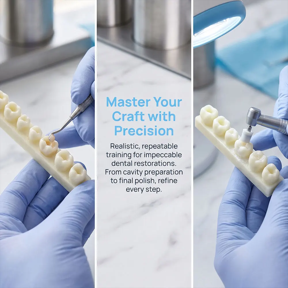 Dental Resin Filling Practice Model Dental Teaching Resin Block Model Posterior Tooth Shape Plastic Filling Training Mold