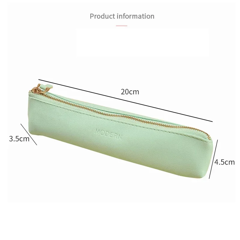 New PU Leather Pen Pencil Bag Simple Triangular Shape Vintage Color Case Storage Pouch for Pens Stationery School Pencils Bag