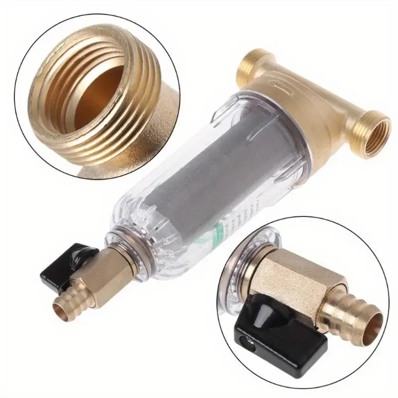 1pc 6 Points Front Purifier Copper Lead Water Filter Home Dust Stainless Mesh Faucet