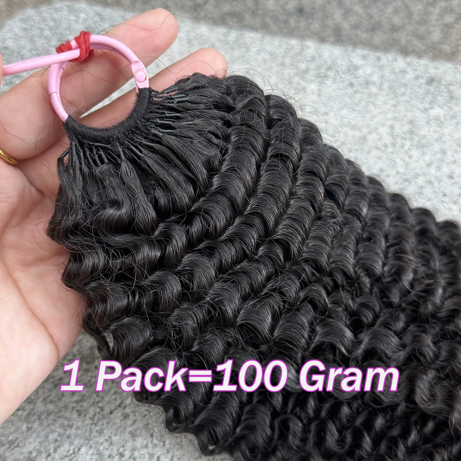 100 جرام/حزمة 14-20 بوصة وصلات شعر بشري أفرو غريب مجعدة مفصولة مسبقًا بدون عقدة شعر كروشيه لسهولة التركيب