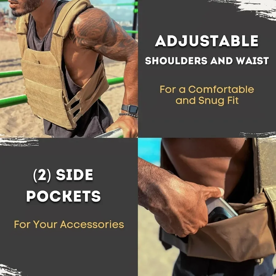 (Fortify) سترة مرجحة لتدريب القوة والتحمل، والتمارين اللياقة البدنية، والجري، وودز #4