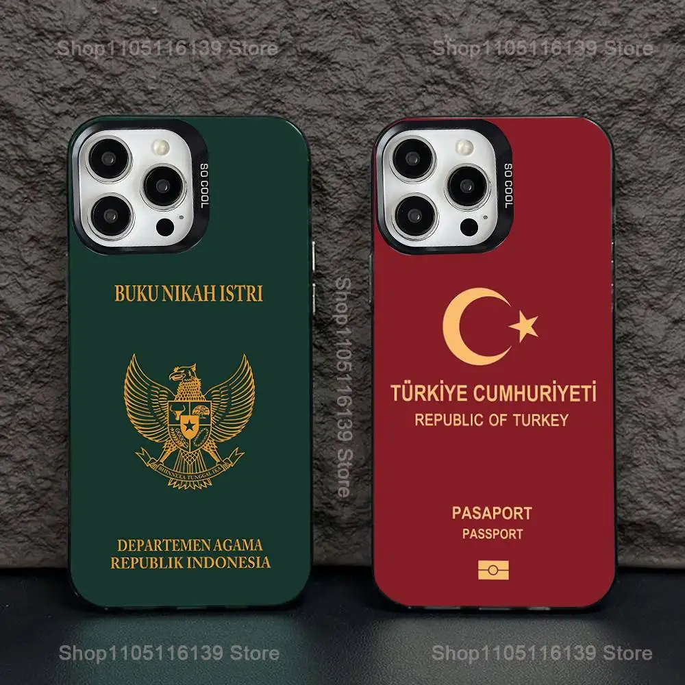 

Mexico Turkiye Oman passport Case For iPhone 17,16,15,14,13,12,11,Pro,XS,Max,Plus,Mini,SE Black Candy Matte Shockproof Cover