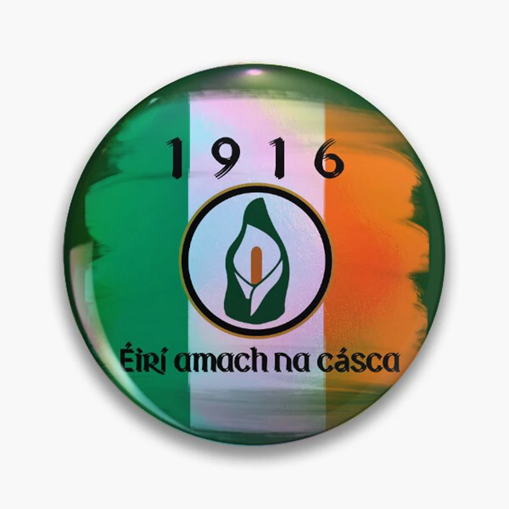 1916 Irish Easter Rising Anniversary, Easter Uprising Commemorative, Easter Lily Shirts Pin Holographic Star Heart Pin Brooches