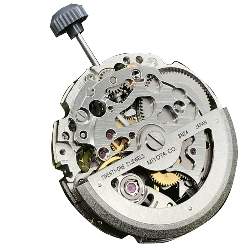 8N24 Mechanical Movement Miyota 21 Jewels Skeleton Automatic Movement