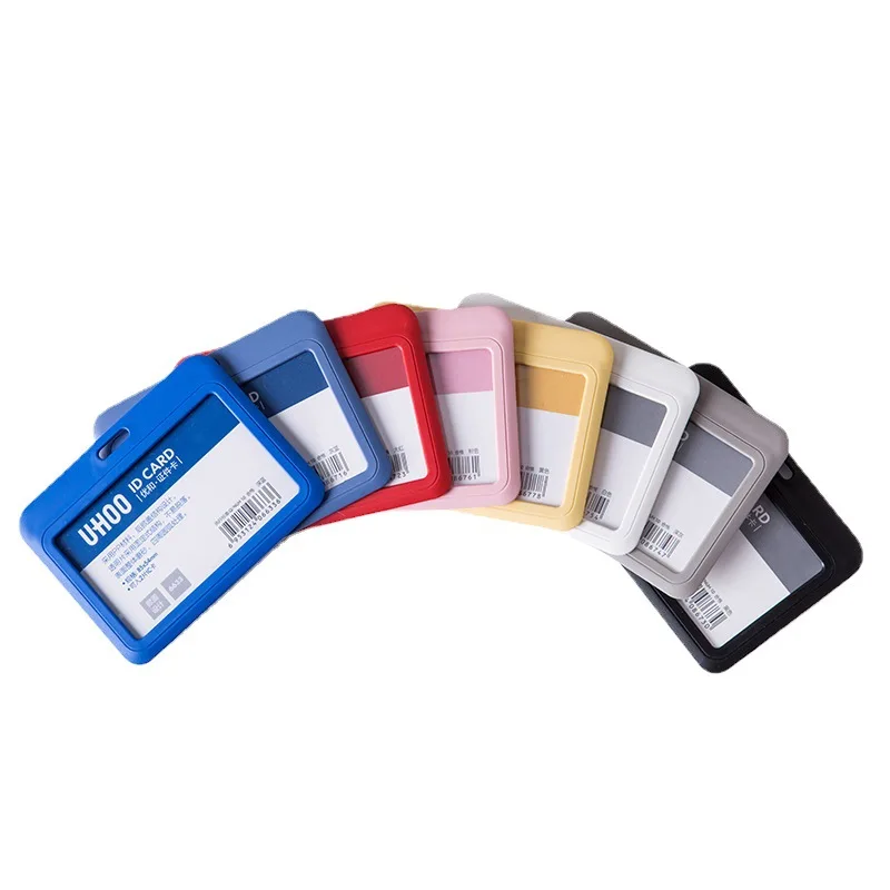 Working Permit Cover Case Solid Color ID Tag Name Badge Holder Employee's Work Pass Bus Card Sleeve Protector Case Badge
