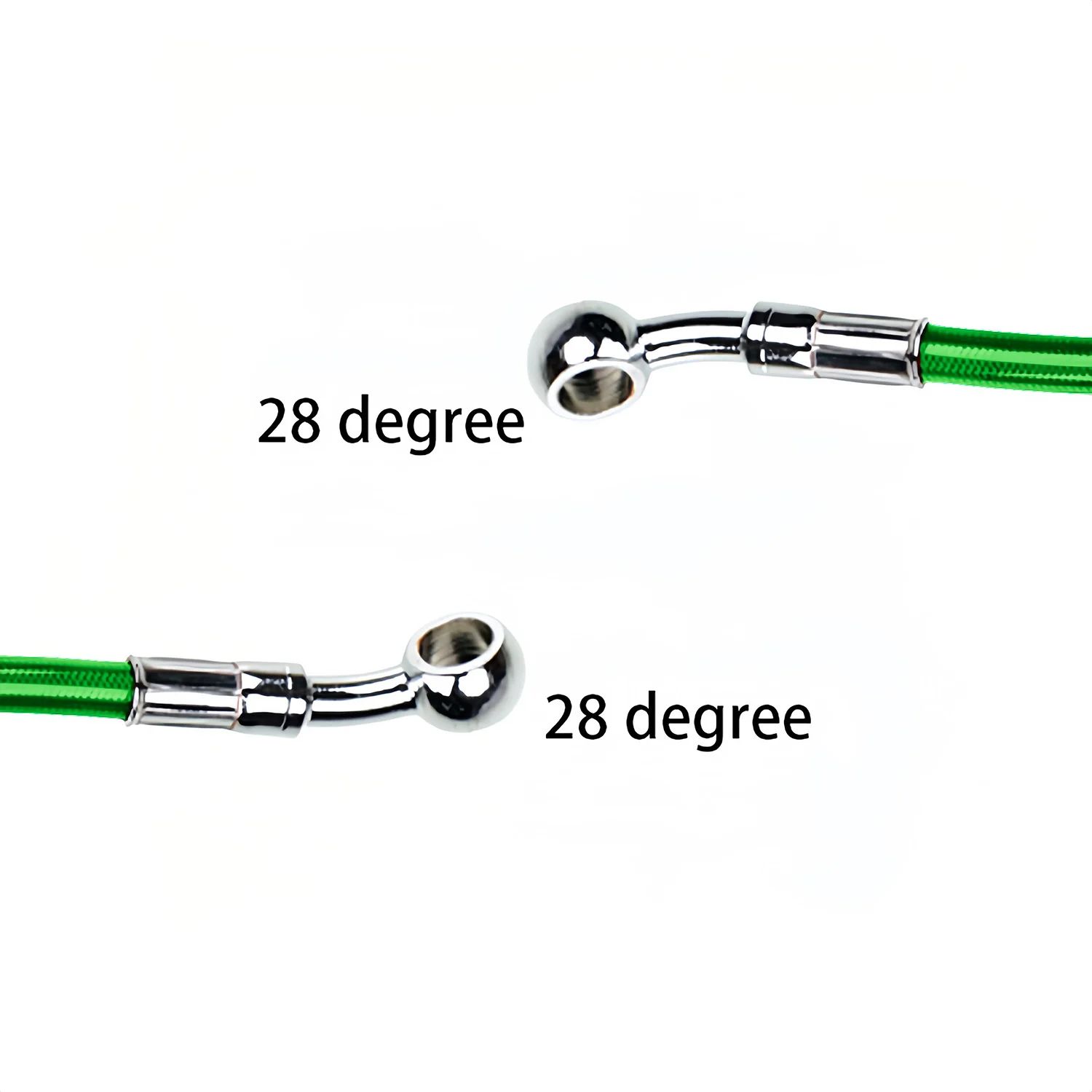 Green 400mm-2200mm Brake Hose Hydraulic DOT Line Cable 10mm 28°-28° Banjo for Suzuki Kawasaki Yamaha Pipe Line Braided oil hose