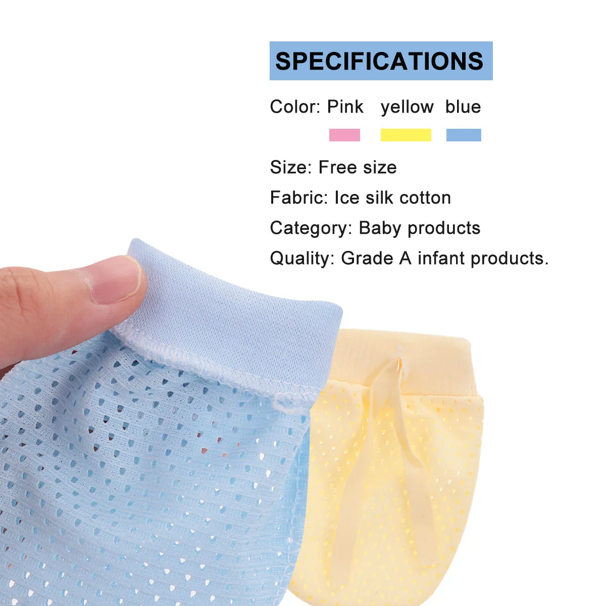 

6Pcs Newborn Baby Anti Scratch Gloves Breathable Cotton Ice Silk Soft Stretchy Infant Mittens Scratch Protection Hand Covers