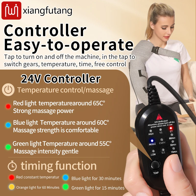 Wrap-Around Red Light Therapy Heated Arm Massager 3 Vibration Settings Elbow Pain Relief Muscle Strain Frozen Shoulder Ease