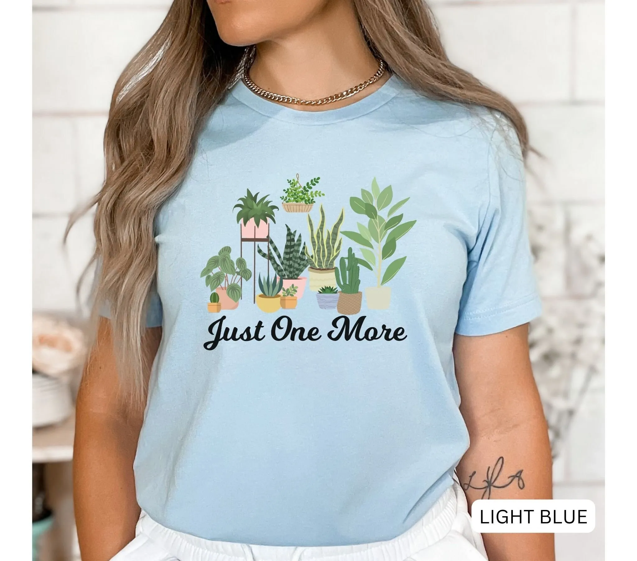 Plant T Shirt Lover Gardening Cute House Just One More Gardner Lady