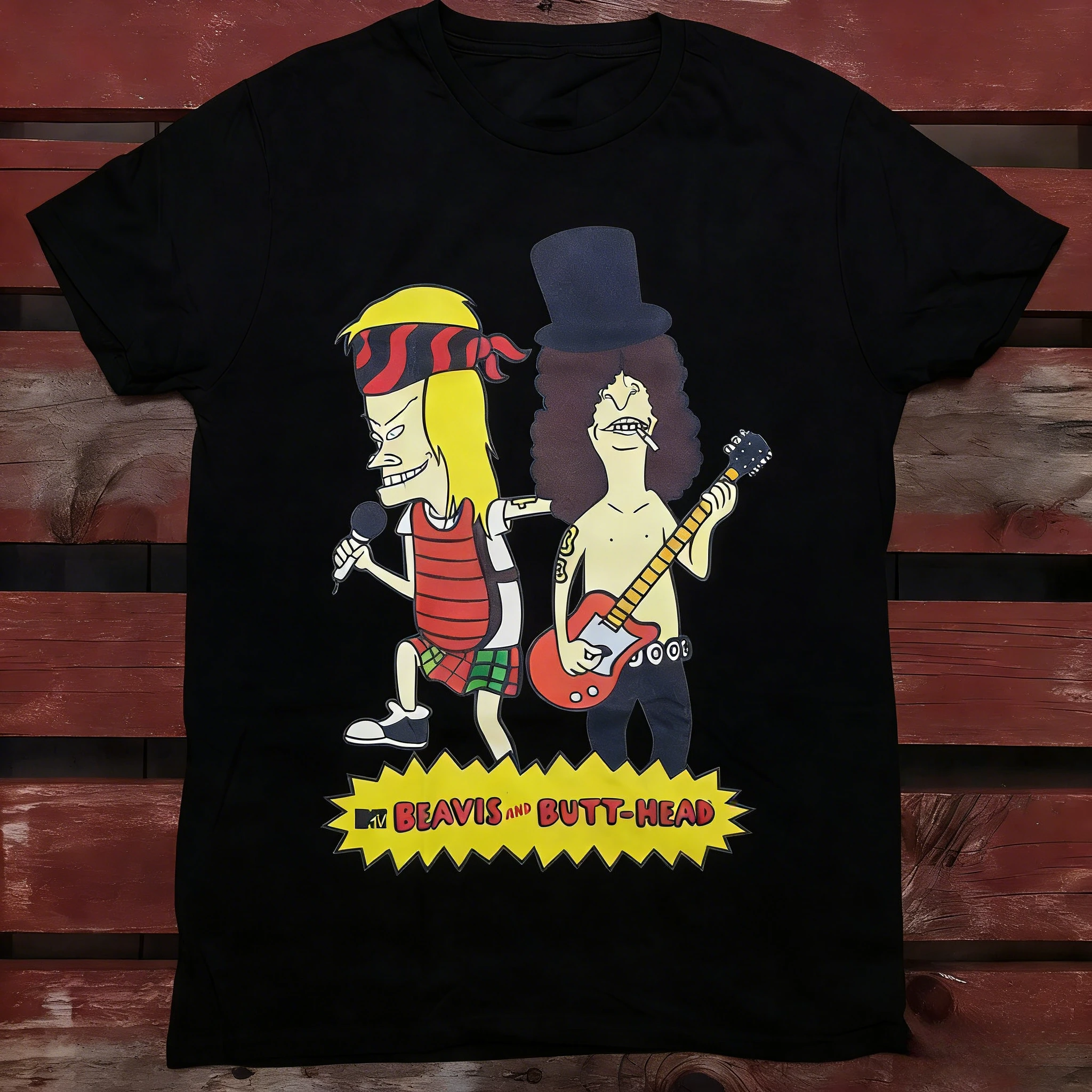 New 2026 GNR & Beavis Butt-Head Humor Slash Graphic Cotton Unisex T-Shirt Summer Y2k Hip-hop Men Soft Short Sleeve Tshirt
