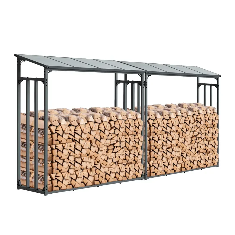 Good Price of New Product High-Grade Firewood Rack Anthracite Grey/Black Alloy Steel Firewood Rack
