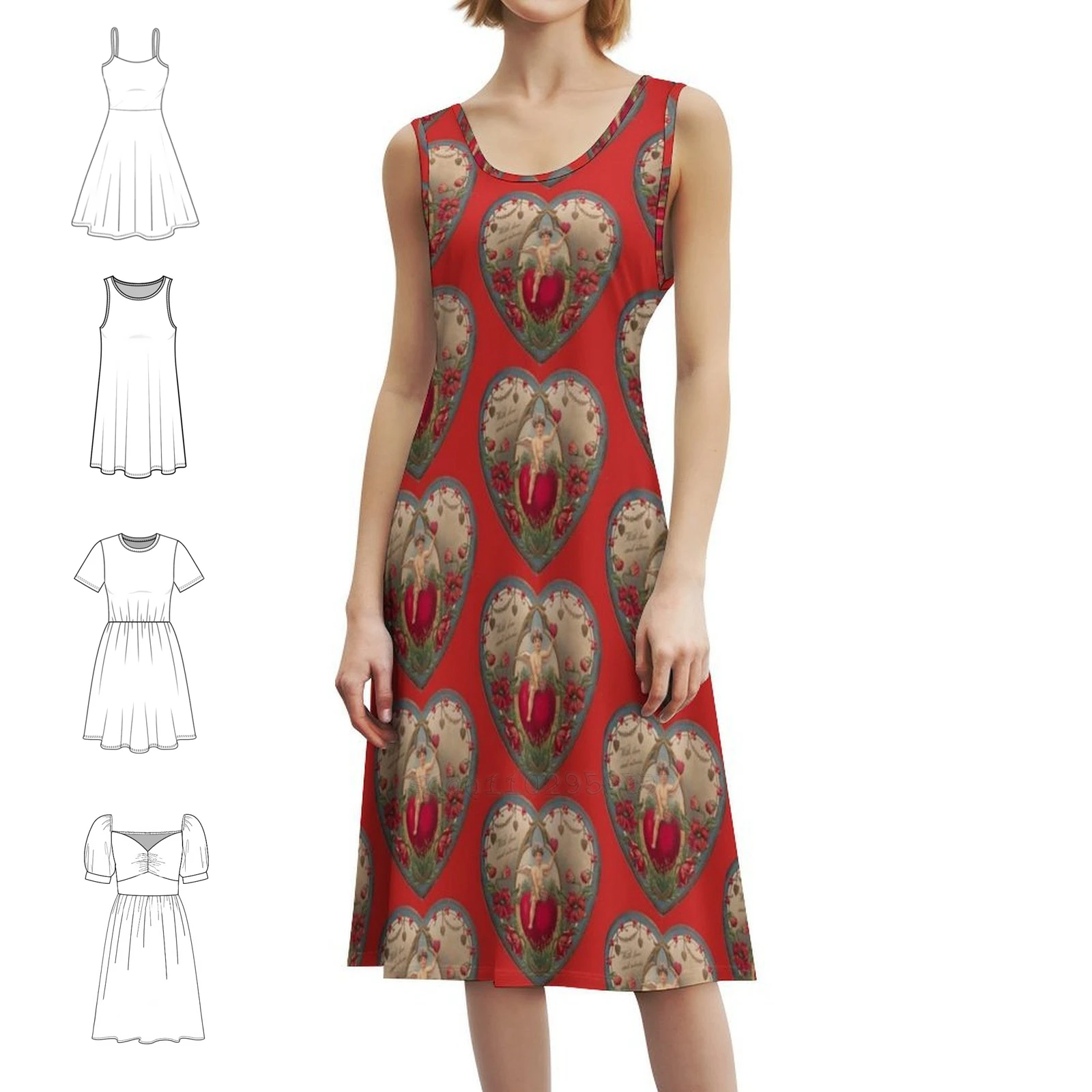 

Женское уличное праздничное платье Cherub на День святого Валентина, модная клубная одежда с принтом для женщин, религиозный ангел-черба, детский ангел