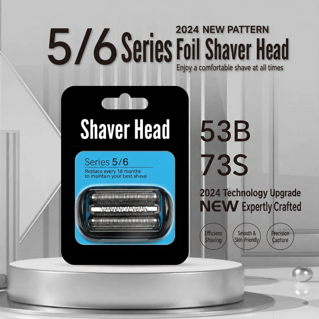 53B Replacement Shaver Head, Electric Shaver Replacement Blade Compatible with Braun Series 5  Electric Razor Accessories
