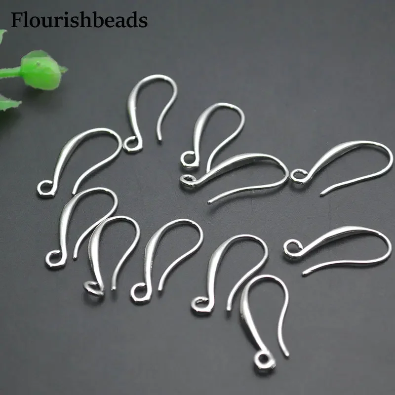 50pc Good Quality 18K Gold Rhodium Silver Color 10x20mm Ear Wire Earring Hooks DIY Jewelry Making Supplies