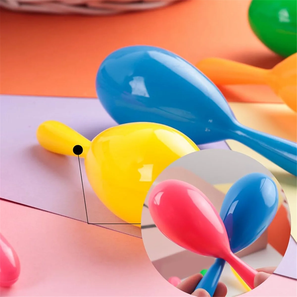 25PCS Maracas voor kinderen, Maracas Mini Kleurrijke Maracas Speelgoed Noisemaker Muziekinstrumenten voor peuters Feestartikelen