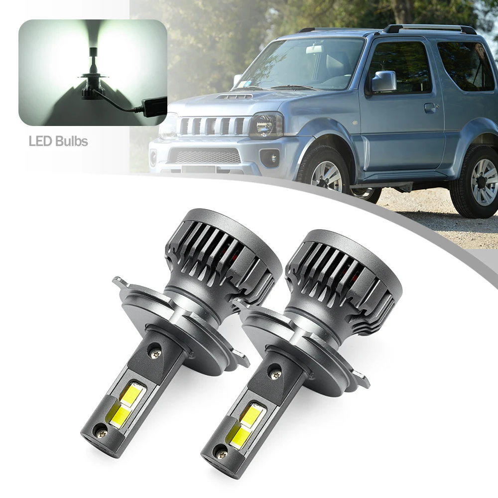 2Pcs H4 H19 HB2 9003 472 P43t Led Headlight Lamp Bulb Front Fog Light Bulbs For Suzuki Jimny FJ Santana Vitara Samurai 1998