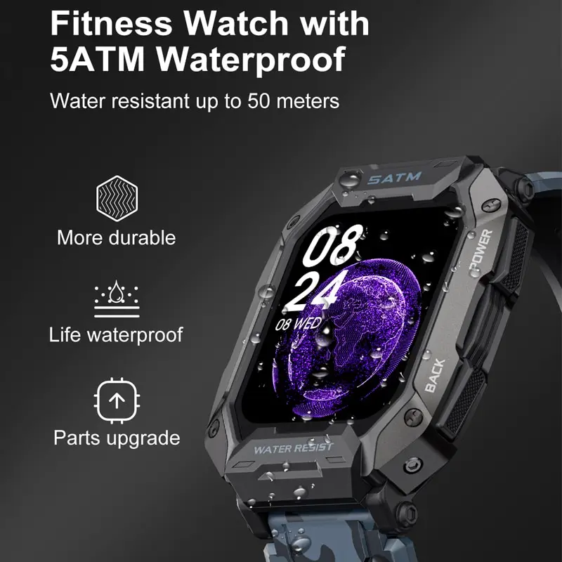 LIGE New Smart Watch For Men Bluetooth Full Touch Screen 5ATM Waterproof Watches Sports Fitness Smartwatch Man Relogio Masculino