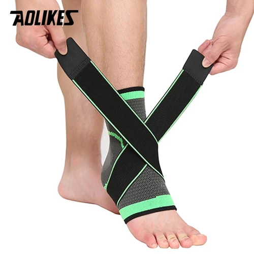 AOLIKES 1 pieza tobillera deportiva correa de compresión mangas soporte tejido 3D vendaje elástico equipo protector de pie gimnasio Fitness
