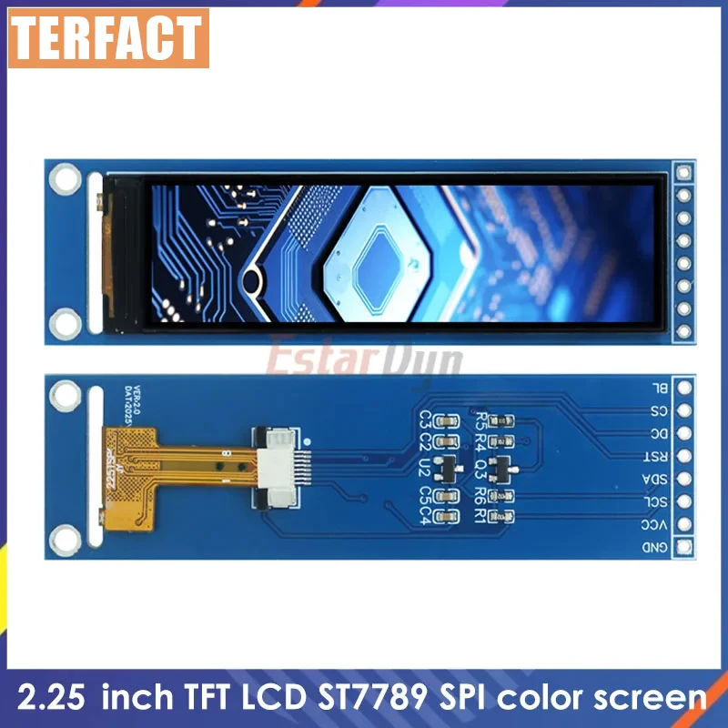 TERFACT 2.25-inch TFT LCD ST7789 small screen 76*284 module LCD full view SPI color screen
