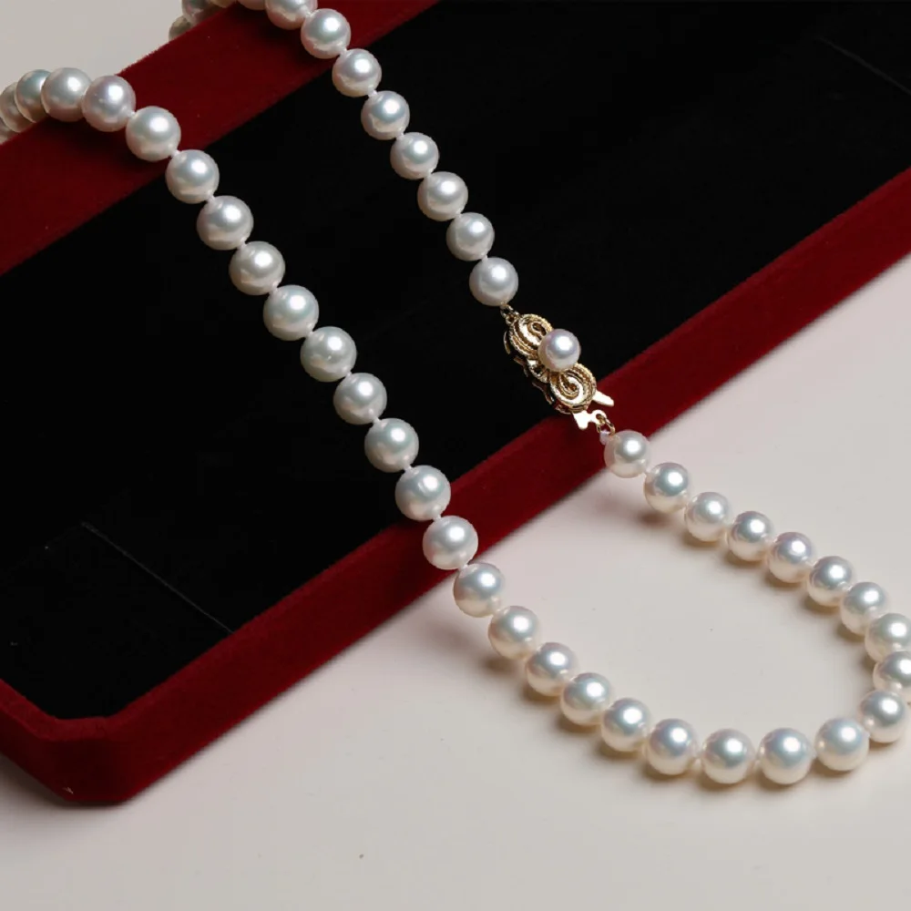 

Красивое ожерелье AAAA9-10 мм, ожерелье из натурального круглого жемчуга Южного моря, 925 s/18 дюймов