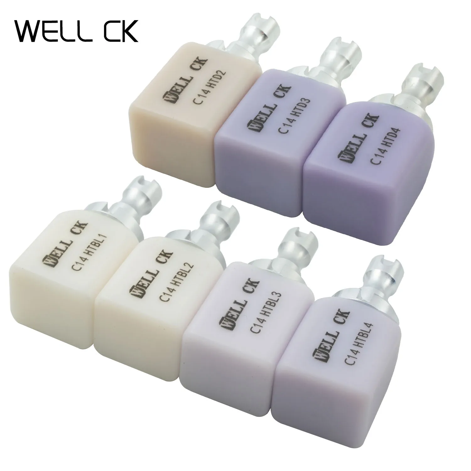 Well CK Dental Lab Lithium Disilicate C14 Glass Ceramic Blocks HT/LT for CAD CAM Sirona Cerec Veneer Dentistry Material 5pcs/Box