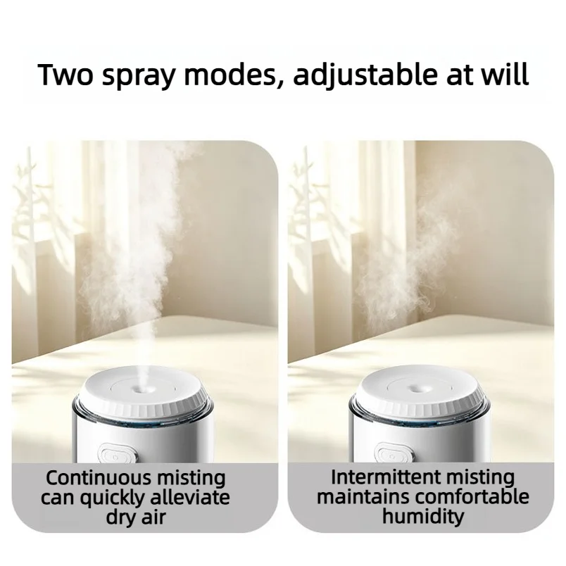 2026 New Portable Rechargeable Mini Air Humidifier Quiet Moisturizing Mist Sprayer For Car Office Bedroom Desktop Indoor
