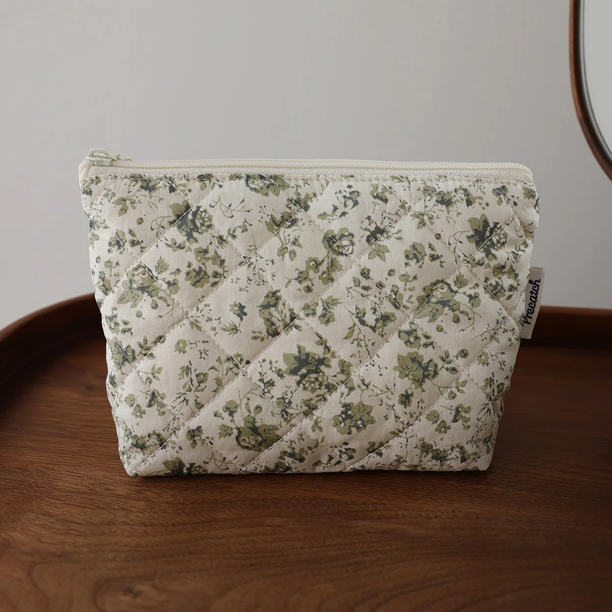 Reise tragbare Blume Blumen Kosmetik tasche Stoff druck Hautpflege produkte Schlafsaal multifunktion ale Mädchen Reiß verschluss Aufbewahrung tasche