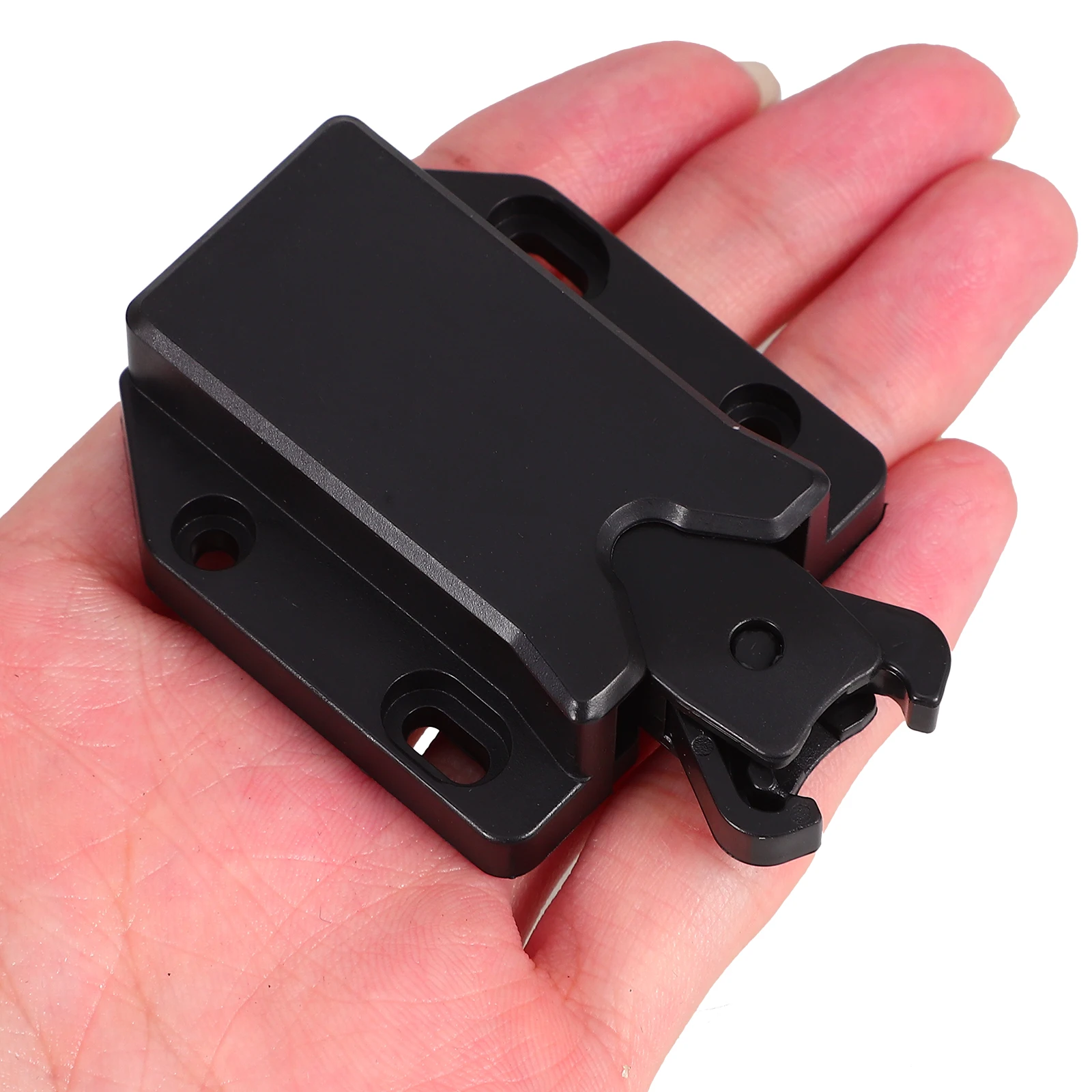 4 個ブラックキャビネットドアリバウンド閉鎖ハードウェアプッシュオープンラッチプラスチックカブトムシロックワードローブ収納引き出し