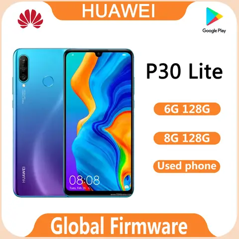 Huawei P30 Lite Smartphone Kirin 710 Celular Posterior fingerprint Lightweight phone 24MP Camera full screen Used Phones