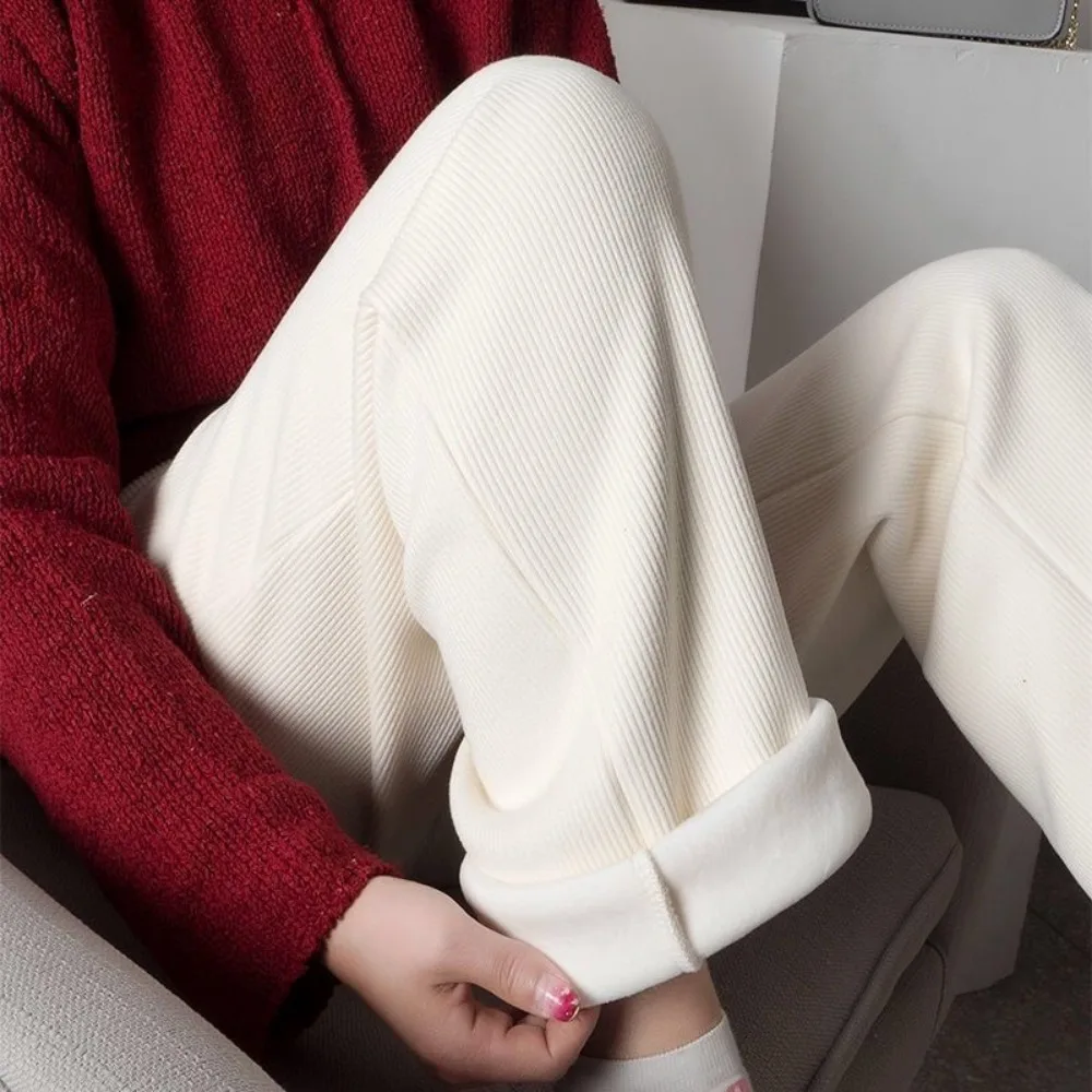 

Широкие брюки2025 осень и зимаЖенская корейская версия свободные плюшевые и толстые прямые повседневные брюки для женской одежды