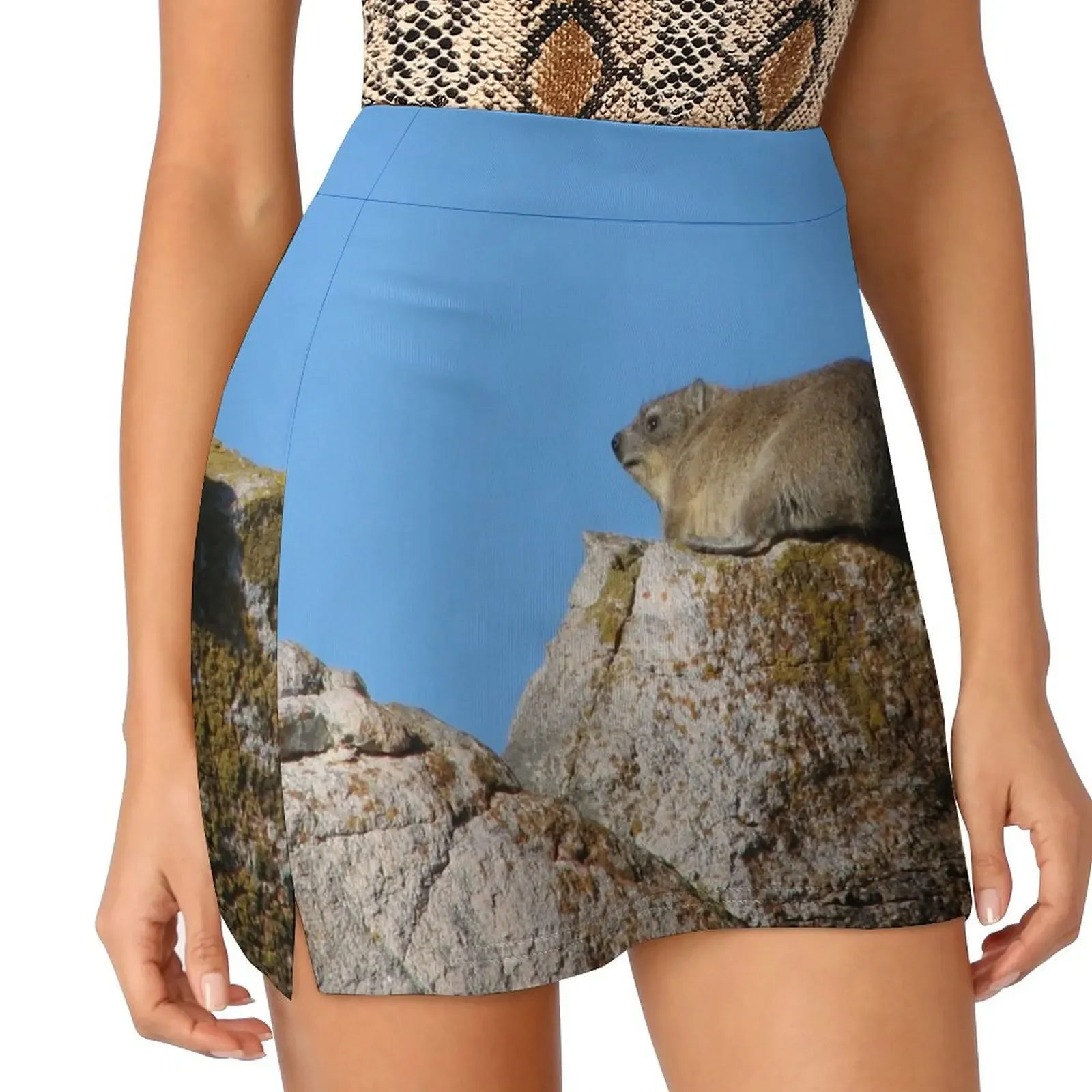 

Cute Dassie Sitting on Rock, Table Mountain, South Africa Mini Skirt Clothing female japanese fashion japanese kawaii clothes