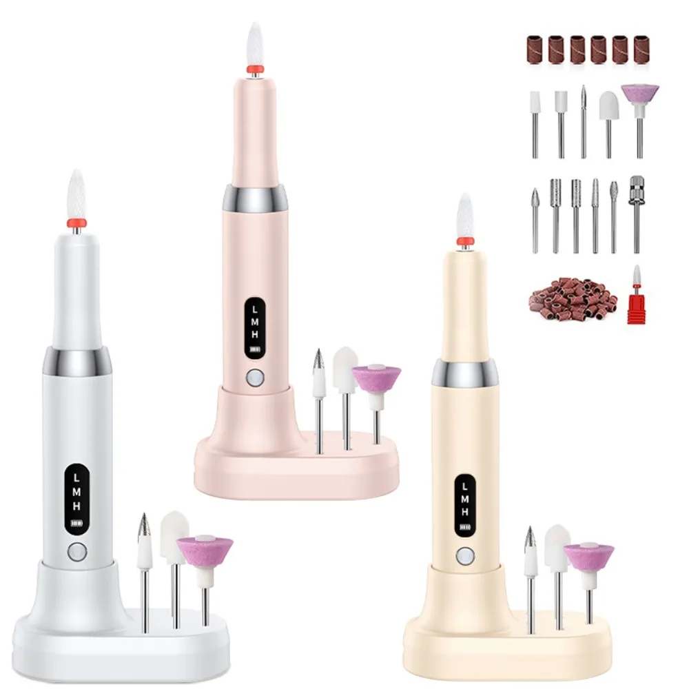 

New 13 in 1 Electric Nail Grinder Rechargeable Portable Nail Polishing Machine With 3 Speeds Cordless Electric Nail Drill Home