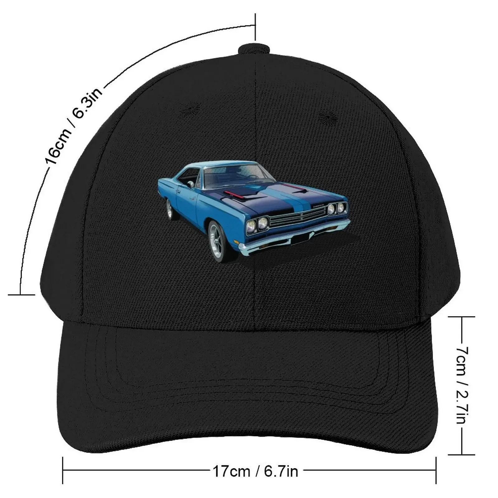 1969 Plymouth Roadrunner in blue Baseball Cap Hat Beach Big Size Hat Elegant Women's Hats Men's