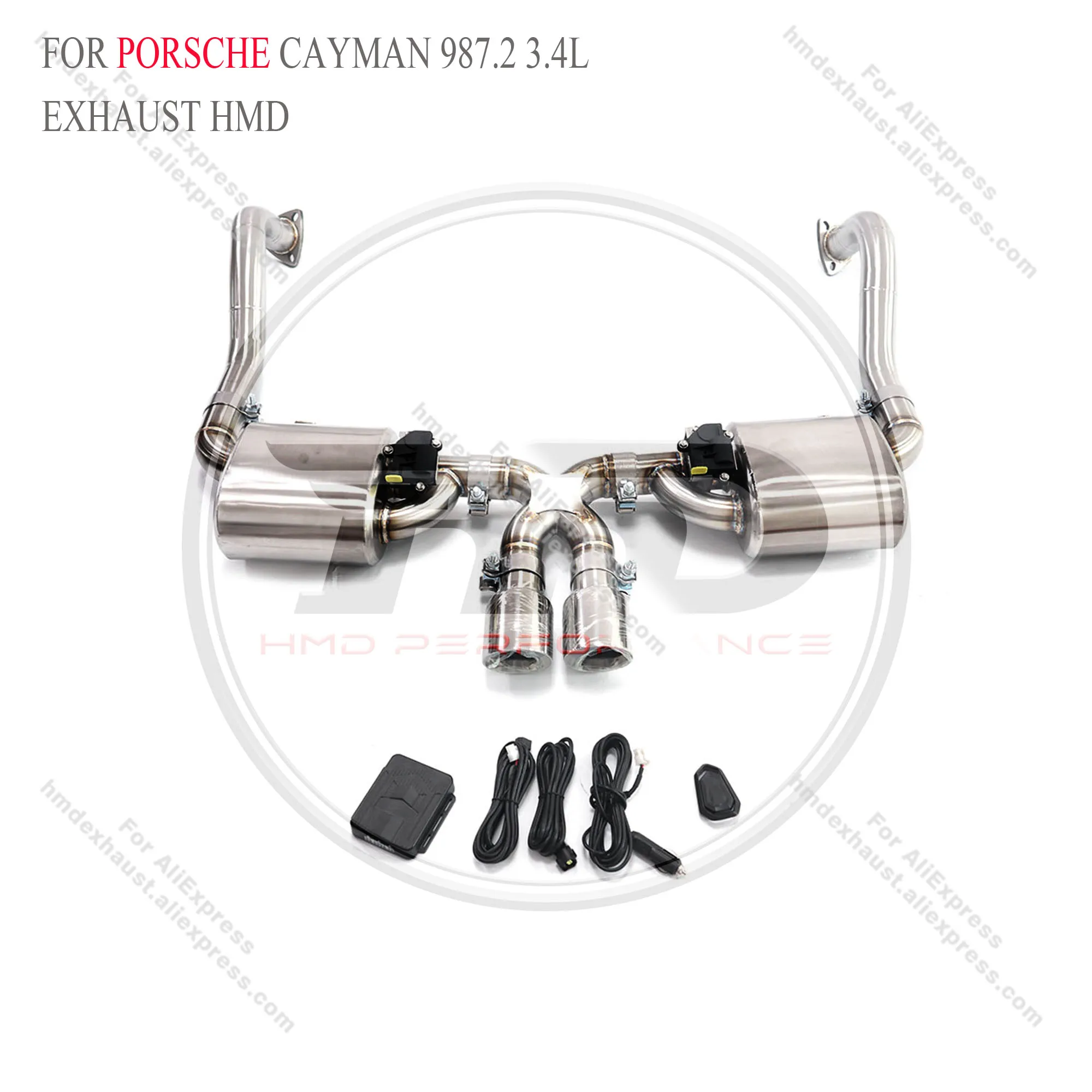 

Stainless steel catback resonant tube for Porsche Cayman 987.2 3.4L with valve HMD Exhaust System Performance