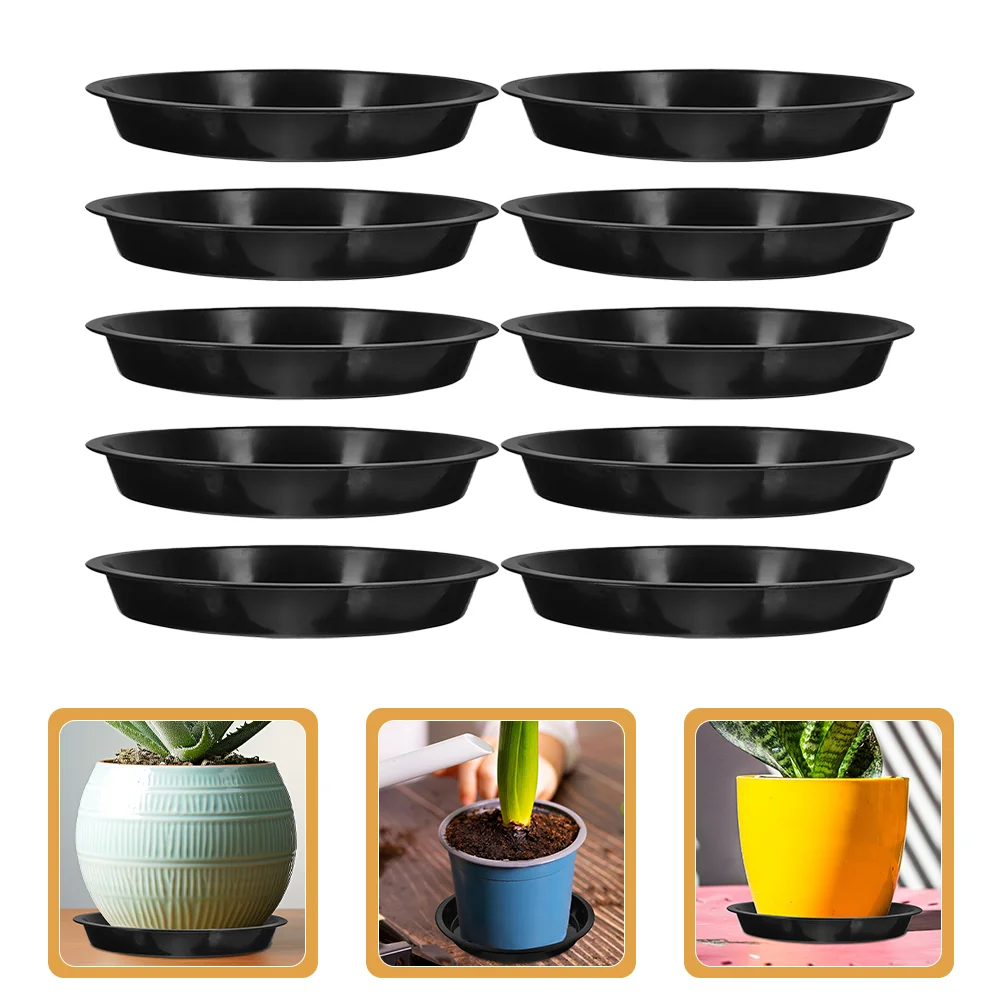 

10 Pcs Flower Pot Base Plant House Pots Saucers Black Plants Water Catcher Tray