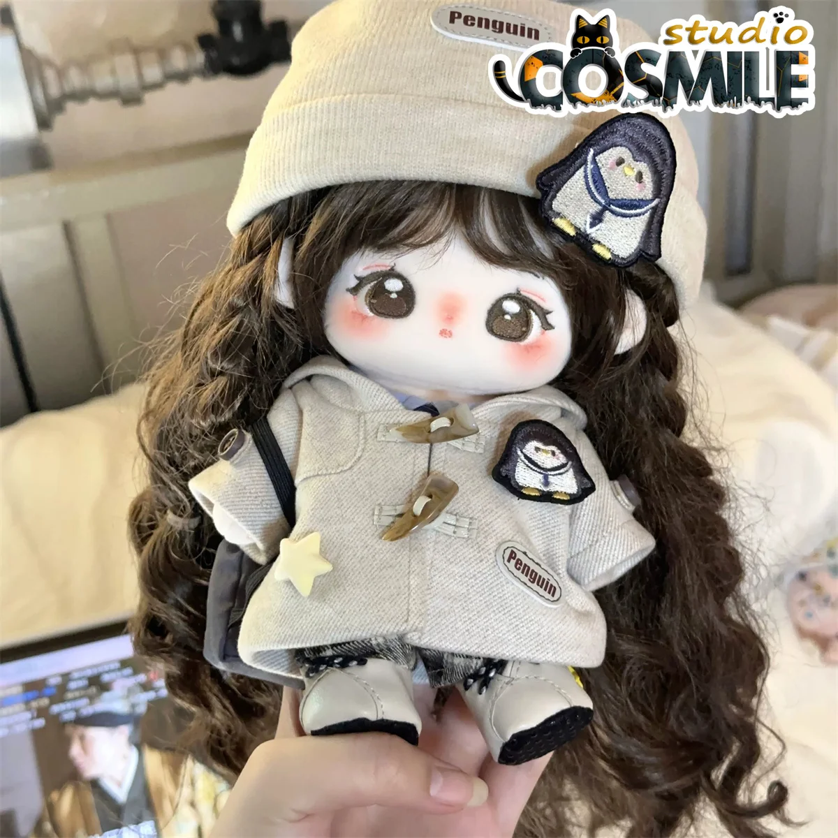 

No attribute Kpop Star Idol Penguin Velvet Winter Coat Costume Stuffed Plushie 20cm Doll Only Clothes Clothing Mar NG