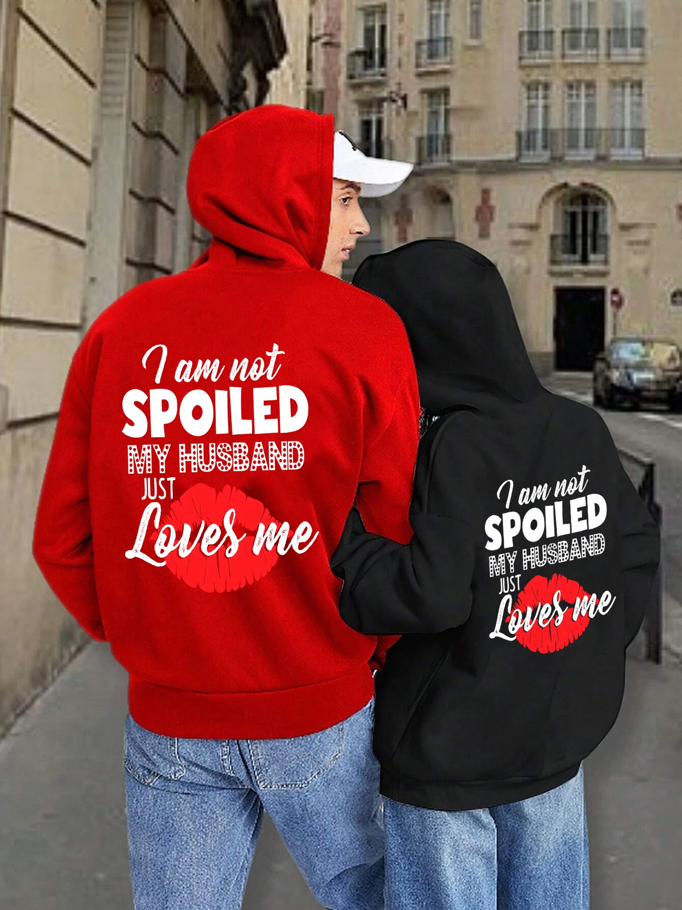 

I Am Spoilted My Husband Just Loves Me Pattern Women Hoodie Harajuku Multicolor Pullovers Fleece Sportswear Casual Pocket Hoody