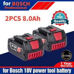 Original BAT610G+AL1820CV for Bosch Professional 18V 8.0AH Li-ion Battery Replacement with LED&for Bosch Quick Charger 14.4V-18V