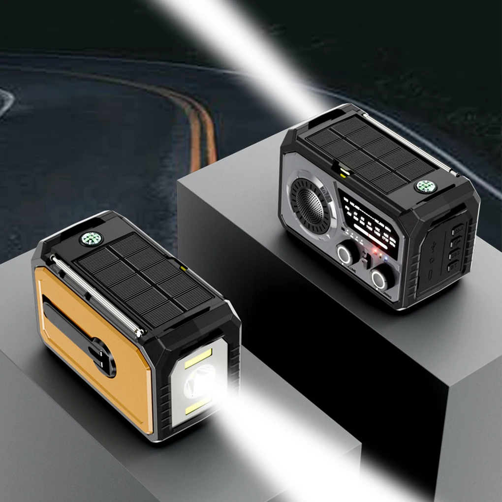 راديو محمول AM/FM 16000mAh مع مصباح ليد جيب ضوء الطاقة شاحن الهاتف SOS إنذار وبوصلة للطوارئ والتخييم #5