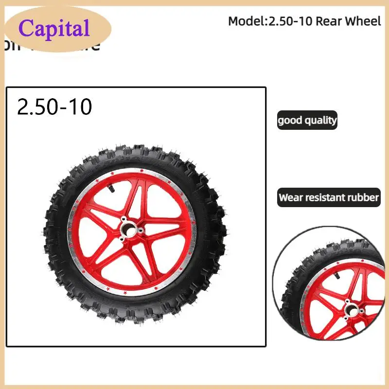 10''Mini Dirt Bike Knobby Tire wheels 2.50-10 front Rear rims & tyre Off Road Motocross mini motorrad child