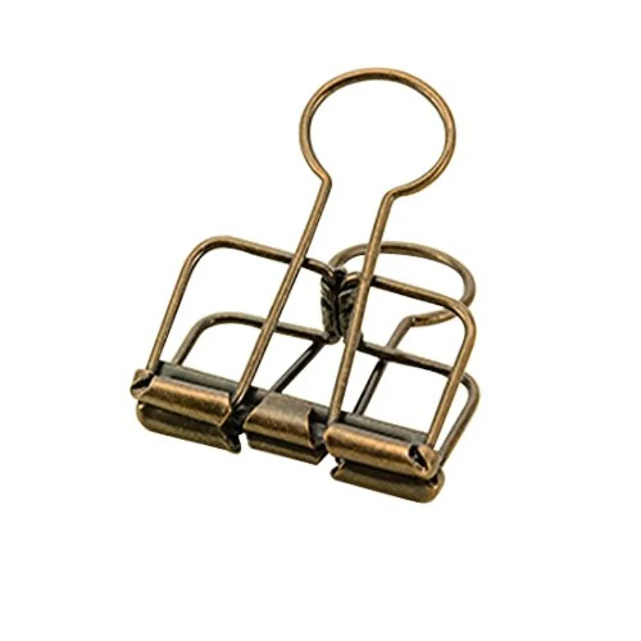 Bronze Hollow Out Paper Binder Clips Office Supplies