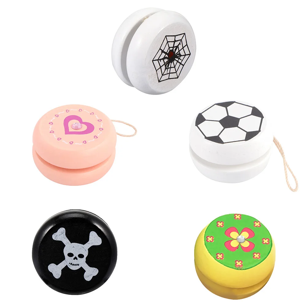 5pcs Wooden For Kids High-Quality Finger Wrist Strength Training Portable Colorful Children'S Yoyo Gift Durable