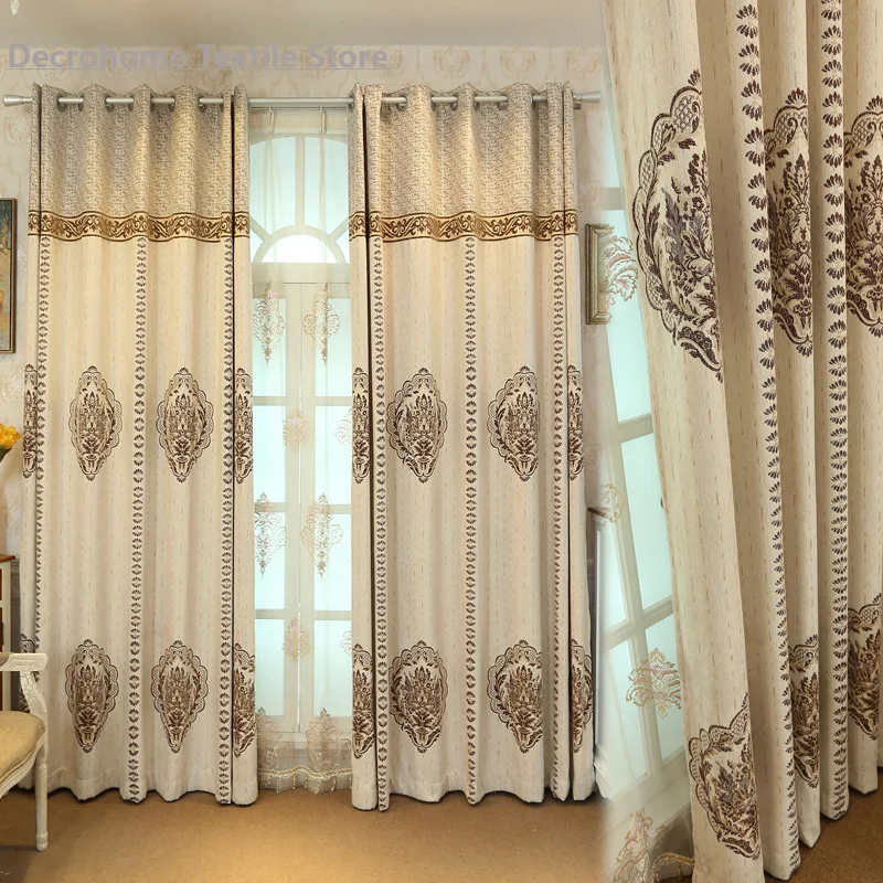 

Light Luxury Curtains Imitation Cashmere European Style Chenille Jacquard Curtains Custom Curtains For Living Room Bedroom