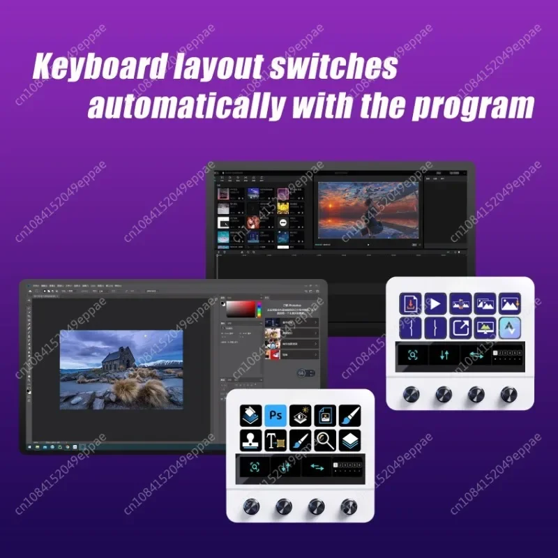 Custom Touch‑Screen Streaming Console Knob, Wired Mini Stream Deck Keyboard, PC Gamer Live Streaming Accessory Gift